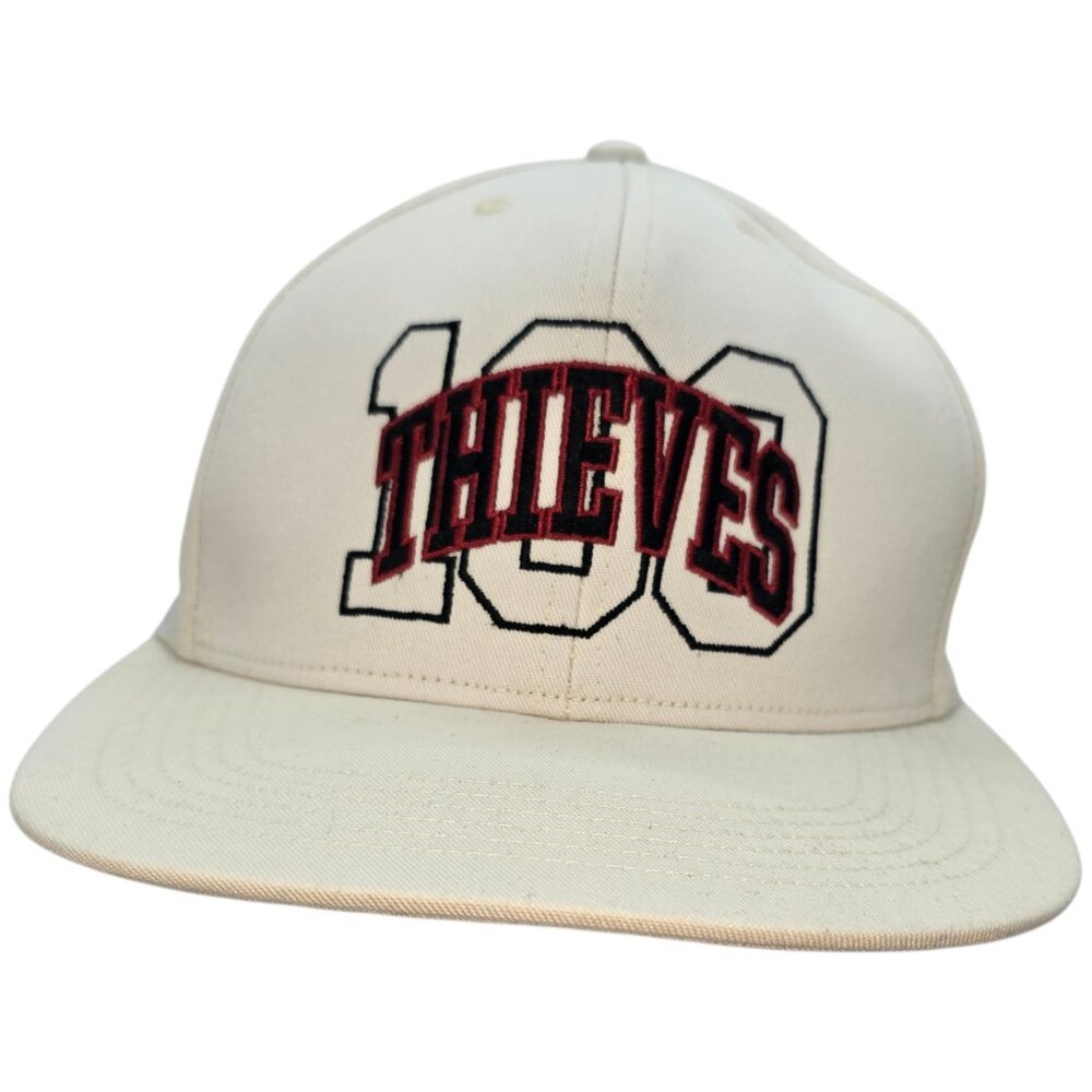 100 Thieves Snapback Hat Cream Embroidered Adjustable Baseball Cap Vintage Style